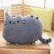 Creative Cartoon Cat Pillow Washable Decorative Waist Pillow Cute Cat Seat Cushion Plush Toy - Gray