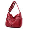 Women Soft Leather Multi-slot Crossbody Bags Leisure Shoulder Bags - Red