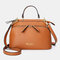 Women Design Solid Handbag Multifunction Crossbody Bag - Brown