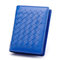 Multifunctional Weave PU Leather Card Holder Coins Bag License Holder - Blue