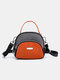 Women Waterproof Patchwork Handbag Crossbody Bag Satchel Bag - Orange