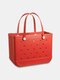 Women PVC Brief Large Capacity Solid Color Handbag Beach Bag Tote - #14