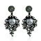 Vintage Metal Pearl Stud Earrings Geometric Flower Rhinestone Ear Drop Trendy Jewelry - Gray