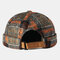 Men & Women Brimless Skull Cap Multicolor Plaid Stitching Pattern Caps Soft Felt Customized Hats - Orange