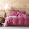 Wihte Pink Bedding Sets With Washed Ball Decorative Microfiber Fabric Queen King Duvet Cover Pillowcase Comfortable - Red