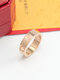 Simple Titanium Steel Couple Rings Wild Inlaid Diamond Ring Valentine's Day Gift - Rose Gold Without Diamond