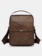 Men Vintage Texture Large Capacity  Zipper Decor Crossbody Bag Shoulder Bag - Dark Brown