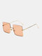 Unisex Oversized Metal Half-clad Square Frame Narrow Glasses Legs Anti-UV Fashion Sunglasses - #02