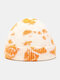 Unisex Core-spun Yarn Knitted Tie-dye Adjustable Fashion Warmth Beanie Hat - Orange