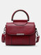 Women Brown Vintage PU Leather Satchel Bag Crossbody Bag Shoulder Bag - Red