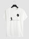 Mens Galaxy Astronaut Print Crew Neck Short Sleeve T-Shirts - White