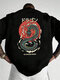 Mens Japanese Dragon Back Print Crew Neck Short Sleeve T-Shirts - Black