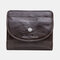 Women 8 Card Slots Genuine Leather Coin Purse Wallet - Coffee