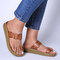 LOSTISY Women Casual Clip Toe Platform Sandals - Brown
