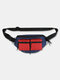 Oxford Front Double Pocket Exquisite Zipper Multifunction Waterproof Wearable Chest Bag Belt Bag - Red