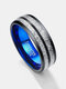 Trendy Simple Inner Blue Stripes Circle-shaped Stainless Steel Rings - Blue