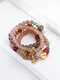 Alloy Beaded Bohemian Ethnic Elastic Rope Colorful Multi-layer Bracelet - #01
