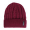 Men Winter Wool Knit Cap Warm Ear Thick Vogue Vintage Outdoor Casual Snow Ski Cycling Beanie - Red