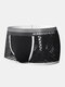 Mens Breathable Mesh Ice Silk Soft Underwear Solid Color U Convex Boxer Briefs - Black