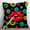Kiss Me Baby Rolling Stones Red Lip Pattern Cushion Cover Pillowcase Chair Waist Throw Pillow Cover  - #4