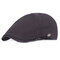 Men Cotton Beret Cap Winter Warm Adjustable Duck Hat Outdoor Sports Cap With Rivets Decoration - Black