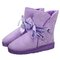 Candy Color Two Way Wearing Flat Ankle Bowknot Snow Boots - Purple