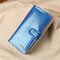 Genuine Leather Stylish Multi-slots Wallet Card Holder Purse For Women - Blue