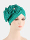 Women Cotton Multi Color Solid Casual Sunshade Floral Decor Baotou Hats Beanie Hats - Green
