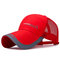 Men Women Summer Quick-Drying Mesh Baseball Cap Outdoor Sport Breathable Hat - Red