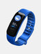 6 cores retângulo mostrador Coração taxa de pressão arterial monitoramento passo à prova d'água esportes multifunções digitais relógios inteligentes - azul