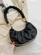 Women Nylon Fashion Solid Color Handbag Crossbody Bag - Black