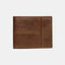 Men Genuine Leather Anti-theft Multi-slot Retro Coin Purse Foldable Card Holder Wallet - Dark Brown