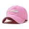 Unisex Embroidery Pattern Washed Denim Baseball Cap Classic Breathable Outdoor Sunshade Hat - Pink