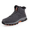 Men Outdoor Warm Plush Lining Slip Resistant Hiking Boots - Gray