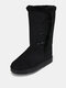 Women Winter Hasp Warm Lining Soft Comfy Mid Calf Snow Boots - Black