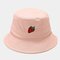 Women & Men Cotton Fruit Embroidery Bucket Hat - Pink