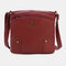 Women Soft Leather Three-Layer Waterproof Crossbody Bag - Wine Red