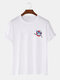 Mens Crane Graphic Crew Neck 100% Cotton Short Sleeve T-Shirts - White