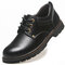 Men Comfort Round Toe Outdoor Slip Resistant Work Style Leather Shoes - Black