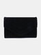 Frauen Dacron Stoff elegante flauschige Handtasche Magnetverschluss lässige quadratische Tasche - Schwarz