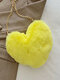 Women Plush Chain Heart Pattern Crossbody Bag Shoulder Bag - Yellow