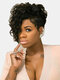 Black Short Curly Wig Chemical Fiber Explosive Head African Small Curly Hair - Black