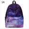 Women Casual Polyester Backpack Starry Sky Travel School Bag - 14
