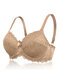 Push Up Lace Lightly Lined Breathable Bras - Nude