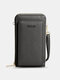 Women 6.5 inch Touch Screen Crossbody Phone Bag Faux Leather Large Capacity Multi-Pocket Waterproof Clutch Bag - Black