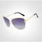 Women Vintage UV Protection Polarized Glasses Large Frame Alloy Sunglasses - White