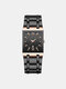 4 Colors Stainless Steel Men Business Watch Decorated Pointer Calendar Quartz Watch - Rose Gold+Black