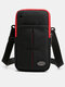 यूनिसेक्स Nylon कैजुअल स्पोर्ट वाटरप्रूफ क्रॉसबॉडी बैग मल्टी-फंक्शनल सिंगल शोल्डर हेडफोन होल डिजाइन कमर बैग - लाल