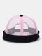 Unisex Hollow Out Mesh Breathable Fashion Outdoor Brimless Beanie Landlord Cap Skull Cap - Pink