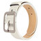 Men PU Leather Pin Buckle Belt Smooth Soft Wear-Resistance Colorfast Casual Business Belt - White